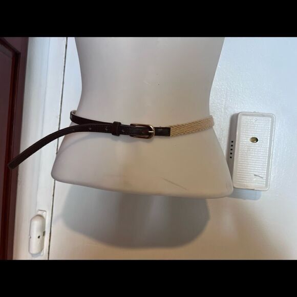thin brown & tan dress belt - Picture 1 of 3
